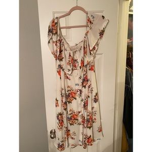 Off the shoulder floral midi dress